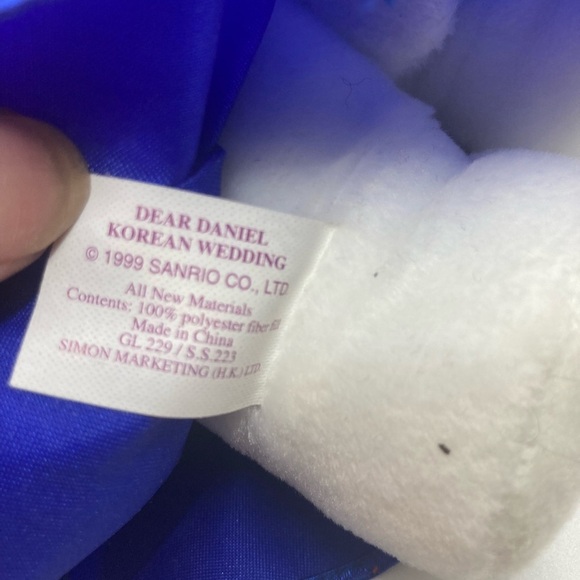 Vtg 90s Sanrio x Mcdonalds Hello Kitty Dear Daniel Korean Wedding Groom Plush 8” - Picture 8 of 9